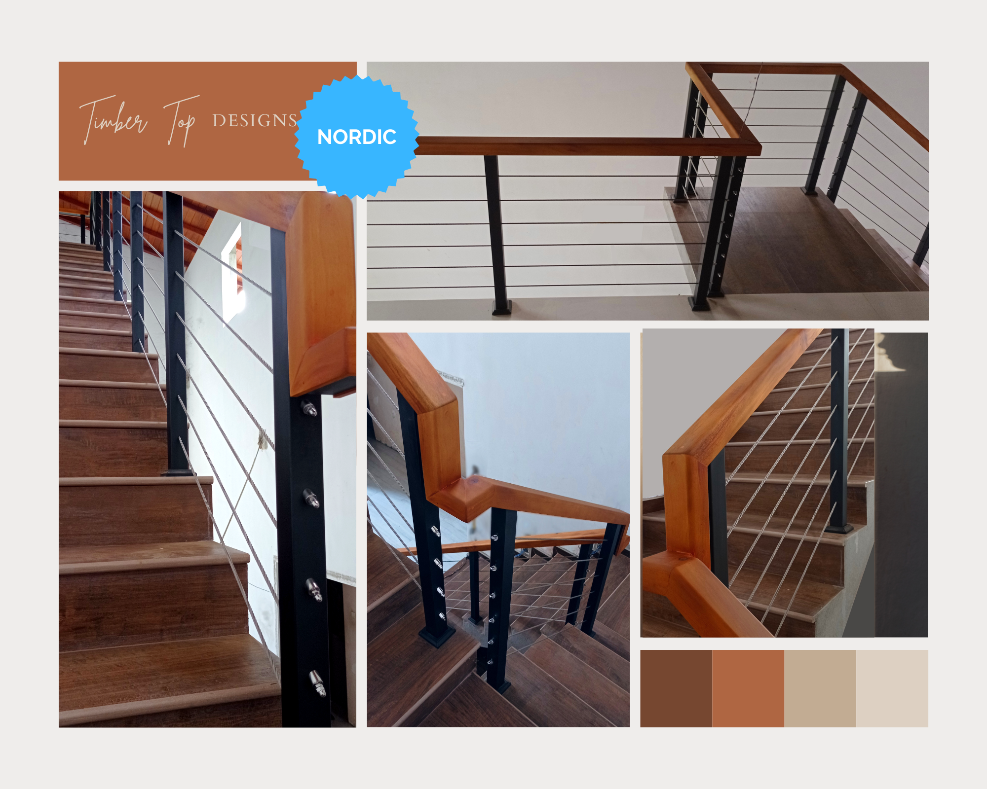 Nordic Timber Top Cable Railing HR-10