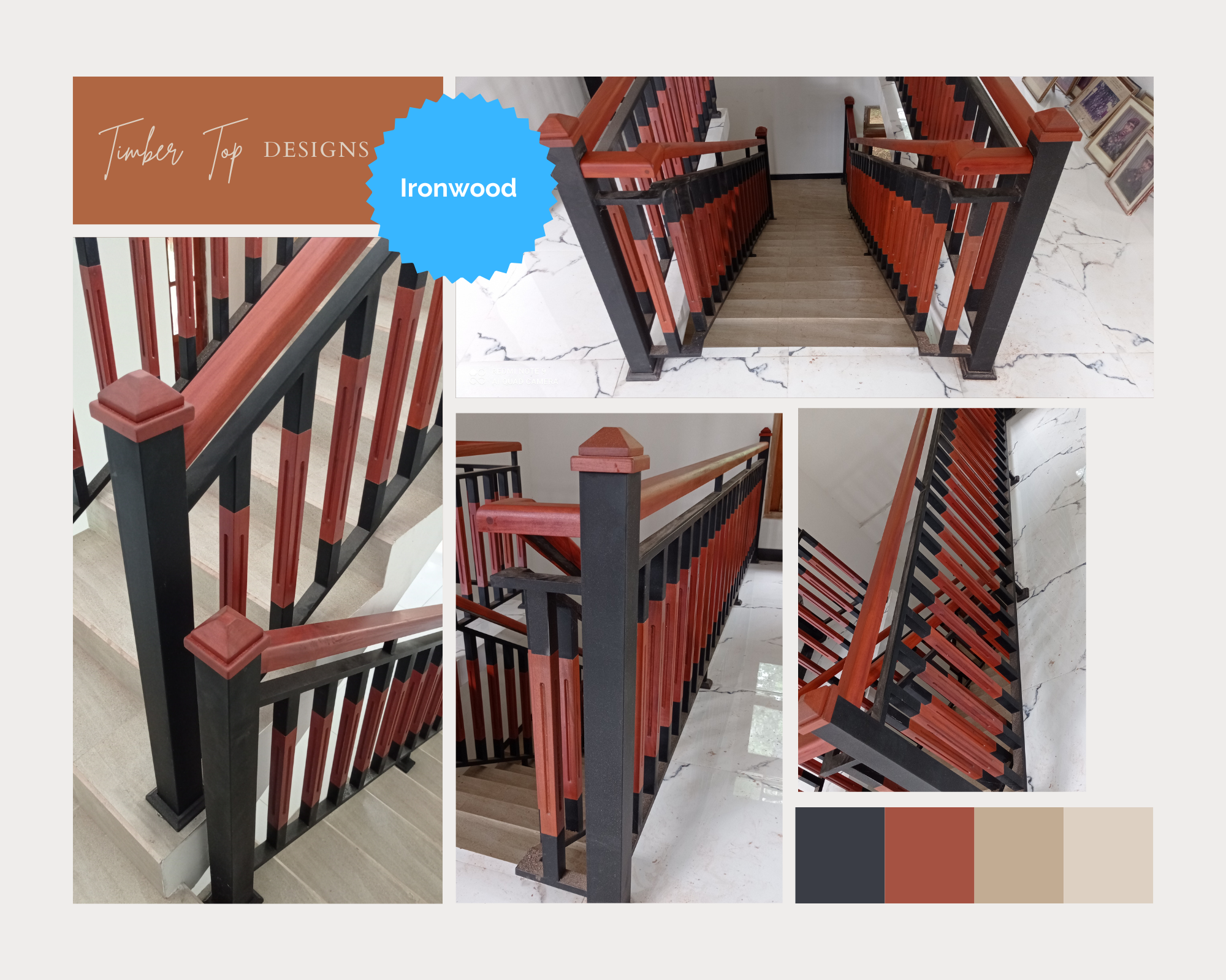 Ironwood Timber & Steel Railing HR-12